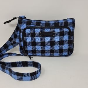 EUC VERA BRADLEY Blue/Black Checker Crossbody